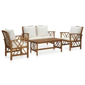 4-piece garden furniture set with solid acacia wood cushions by vidaXL, Garden sets - Ref: Foro24-3057987, Price: 445,93 €, D...