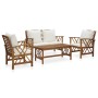 4-piece garden furniture set with solid acacia wood cushions by vidaXL, Garden sets - Ref: Foro24-3057987, Price: 474,44 €, D...