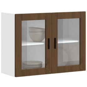 Armario de pared para cocina puerta cristal Porto roble marrón by , Kitchen cabinets - Ref: Foro24-854094, Price: 82,78 €, Di...