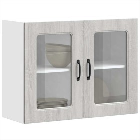 Armario pared cocina puerta de cristal Kalmar sonoma gris by , Kitchen cabinets - Ref: Foro24-853613, Price: 99,60 €, Discoun...