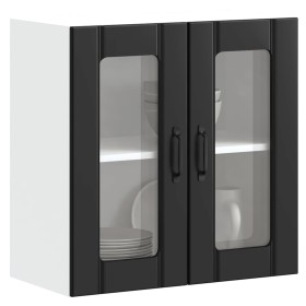 Armario pared cocina puerta de cristal Lucca negra de , Armarios de cocina - Ref: Foro24-853908, Precio: 68,76 €, Descuento: %