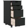 Cajonera con ruedas MOSS madera maciza de pino negro von , Schließfächer und Lagerschränke - Ref: Foro24-4015792, Preis: 151,...