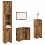 Juego de muebles de baño 4 piezas madera ingeniería envejecida