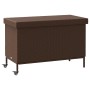 Caja de almacenaje jardín ruedas ratán PE marrón 110x55x73 cm by , Outdoor storage boxes - Ref: Foro24-4103827, Price: 112,54...