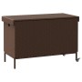 Caja de almacenaje jardín ruedas ratán PE marrón 110x55x73 cm by , Outdoor storage boxes - Ref: Foro24-4103827, Price: 112,54...