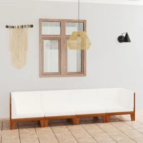 Garden furniture and cushions set 4 pieces solid acacia wood by vidaXL, Garden sets - Ref: Foro24-3058116, Price: 549,38 €, D...