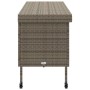 Caja almacenaje jardín ruedas ratán sintético gris 160x55x75 cm