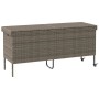 Caja almacenaje jardín ruedas ratán sintético gris 160x55x75 cm by , Outdoor storage boxes - Ref: Foro24-4103833, Price: 146,...