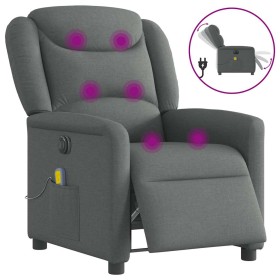 Sillón reclinable de masaje eléctrico tela gris oscuro by , Armchairs - Ref: Foro24-3303185, Price: 241,92 €, Discount: %
