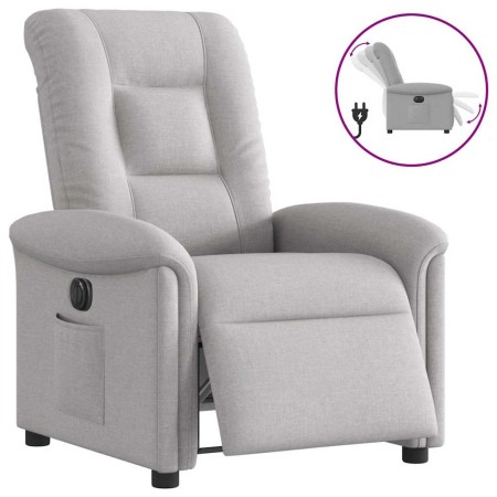 Sillón reclinable eléctrico de tela gris nube by , Armchairs - Ref: Foro24-3303243, Price: 237,98 €, Discount: %