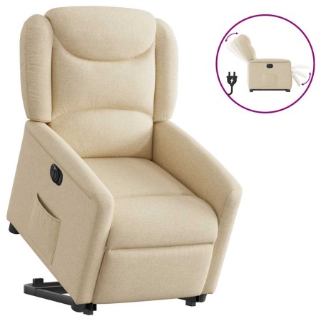 Sillón eléctrico reclinable elevable de tela color crema by , Armchairs - Ref: Foro24-3303222, Price: 300,37 €, Discount: %