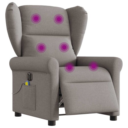 Sillón reclinable de masaje eléctrico tela gris taupe by , Armchairs - Ref: Foro24-3303371, Price: 270,85 €, Discount: %