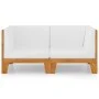 Sofá 2 plazas y cojines blanco crema madera maciza de acacia de vidaXL, Conjuntos de jardín - Ref: Foro24-3058112, Precio: 24...