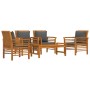 Set muebles de jardín 5 pzas y cojines madera maciza de acacia de vidaXL, Conjuntos de jardín - Ref: Foro24-3058101, Precio: ...