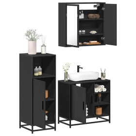 Juego de muebles de baño 3 pzas madera contrachapada negro by , Bathroom furniture - Ref: Foro24-3300965, Price: 233,28 €, Di...