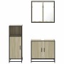 Set de muebles de baño 3 pzas madera contrachapada roble Sonoma de , Muebles de baño - Ref: Foro24-3300946, Precio: 203,59 €,...