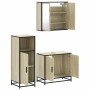 Set de muebles de baño 3 pzas madera contrachapada roble Sonoma de , Muebles de baño - Ref: Foro24-3300946, Precio: 203,59 €,...
