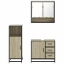 Set de muebles de baño 3 pzas madera contrachapada roble Sonoma von , Badezimmermöbel - Ref: Foro24-3300986, Preis: 224,77 €,...