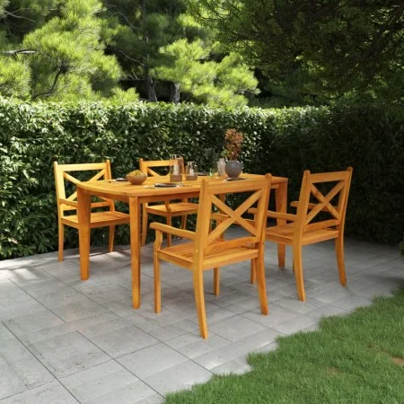 Juego de comedor de jardín 5 piezas madera maciza de acacia de vidaXL, Conjuntos de jardín - Ref: Foro24-3058003, Precio: 479...