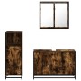 Set de muebles baño 3 pzas madera contrachapada roble ahumado von , Badezimmermöbel - Ref: Foro24-3300952, Preis: 230,54 €, R...
