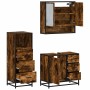 Set de muebles baño 3 pzas madera contrachapada roble ahumado von , Badezimmermöbel - Ref: Foro24-3301047, Preis: 256,22 €, R...