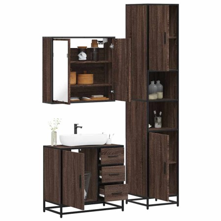 Set de muebles baño 3 pzas madera contrachapada roble marrón by , Bathroom furniture - Ref: Foro24-3301079, Price: 279,81 €, ...