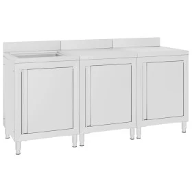 Professional stainless steel kitchen sink 180x60x96 cm by vidaXL, Restoration - Ref: Foro24-3058275, Price: 755,86 €, Discoun...