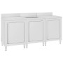 Professionelle Küchenspüle aus Edelstahl 180x60x96 cm von vidaXL, Wiederherstellung - Ref: Foro24-3058275, Preis: 740,04 €, R...