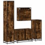 Set de muebles baño 4 pzas madera contrachapada roble ahumado von , Badezimmermöbel - Ref: Foro24-3301212, Preis: 406,90 €, R...