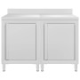 Mesa de trabajo comercial mueble acero inoxidable 120x60x96 cm de vidaXL, Restauración - Ref: Foro24-3058267, Precio: 558,46 €