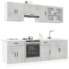 Mueble cocina Kalmar gris hormigón 8 pzas madera contrachapada von , Küchenschränke - Ref: Foro24-3314825, Preis: 571,13 €, R...