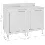 Gewerblicher Arbeitstisch aus Edelstahl, 120 x 60 x 96 cm von vidaXL, Wiederherstellung - Ref: Foro24-3058267, Preis: 471,34 ...