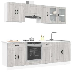 Mueble cocina Kalmar sonoma gris 8 pzas madera contrachapada by , Kitchen cabinets - Ref: Foro24-3314827, Price: 563,75 €, Di...