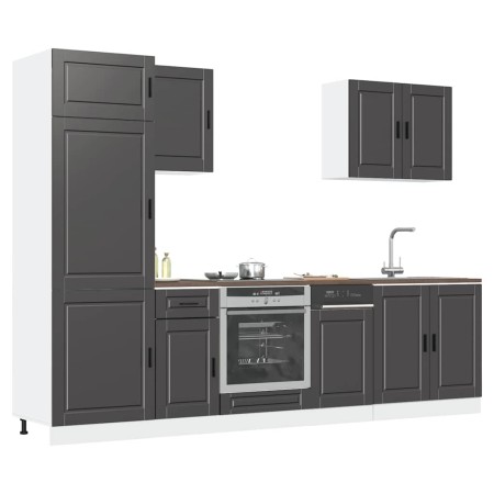 Mueble de cocina Kalmar negra 7 piezas madera contrachapada von , Küchenschränke - Ref: Foro24-3314782, Preis: 644,87 €, Raba...