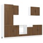 Mueble cocina Kalmar roble marrón 7 pzas madera contrachapada by , Kitchen cabinets - Ref: Foro24-3314768, Price: 573,27 €, D...