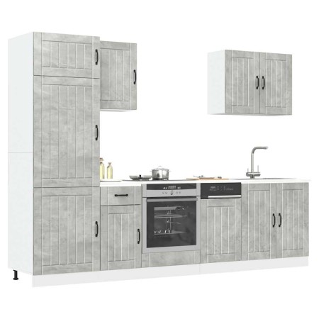 Mueble cocina Kalmar gris hormigón 7 pzas madera contrachapada von , Küchenschränke - Ref: Foro24-3314775, Preis: 584,04 €, R...