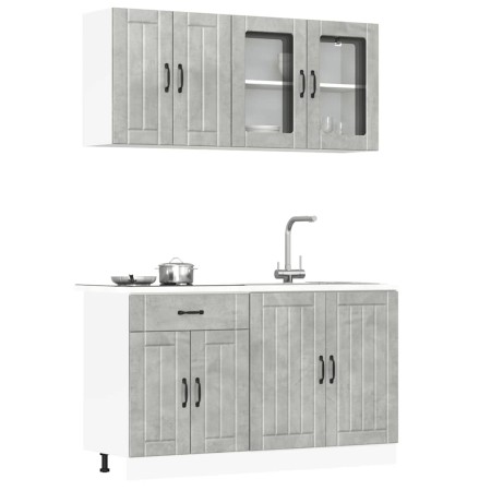Mueble cocina Kalmar gris hormigón 4 pzas madera contrachapada von , Küchenschränke - Ref: Foro24-3314865, Preis: 311,42 €, R...