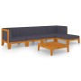 Juego muebles de jardín y cojines 6 pzas madera maciza acacia de vidaXL, Conjuntos de jardín - Ref: Foro24-3058111, Precio: 7...
