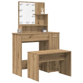 Juego de tocador con LED madera contrachapada madera vieja by , Bedroom Dressers - Ref: Foro24-3329185, Price: 136,17 €, Disc...
