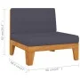 Garden furniture and cushions set 6 pieces solid acacia wood by vidaXL, Garden sets - Ref: Foro24-3058111, Price: 703,19 €, D...