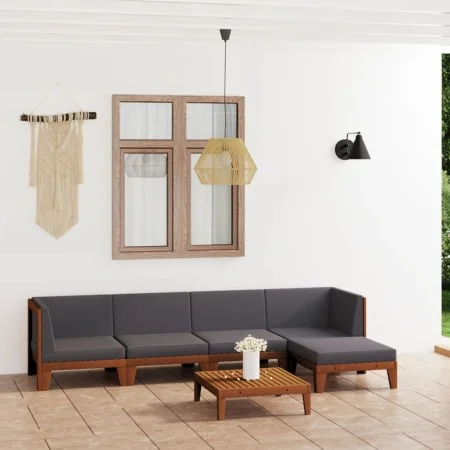 Garden furniture and cushions set 6 pieces solid acacia wood by vidaXL, Garden sets - Ref: Foro24-3058141, Price: 702,08 €, D...