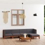 Garden furniture and cushions set 6 pieces solid acacia wood by vidaXL, Garden sets - Ref: Foro24-3058141, Price: 713,10 €, D...