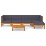 Garden furniture and cushions set 6 pieces solid acacia wood by vidaXL, Garden sets - Ref: Foro24-3058141, Price: 713,10 €, D...