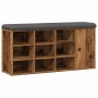 Banco zapatero madera de ingeniería madera vieja 102x32x50 cm by , Benches for halls and storage - Ref: Foro24-857621, Price:...