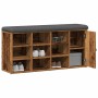 Banco zapatero madera de ingeniería madera vieja 102x32x50 cm by , Benches for halls and storage - Ref: Foro24-857621, Price:...
