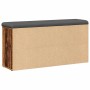 Banco zapatero madera de ingeniería madera vieja 102x32x50 cm by , Benches for halls and storage - Ref: Foro24-857621, Price:...