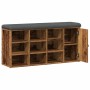 Banco zapatero madera de ingeniería madera vieja 102x32x50 cm by , Benches for halls and storage - Ref: Foro24-857621, Price:...
