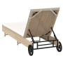 Tumbona con ruedas y cojín ratán sintético beige by , Loungers - Ref: Foro24-4104037, Price: 159,77 €, Discount: %