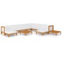 Juego muebles de jardín y cojines 12 pzas madera maciza acacia
