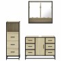 Set de muebles de baño 3 pzas madera contrachapada roble Sonoma by , Bathroom furniture - Ref: Foro24-3301051, Price: 265,39 ...
